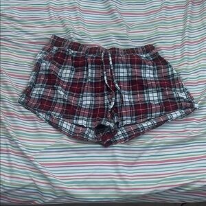 Garage Red and White Plaid Women Shorts